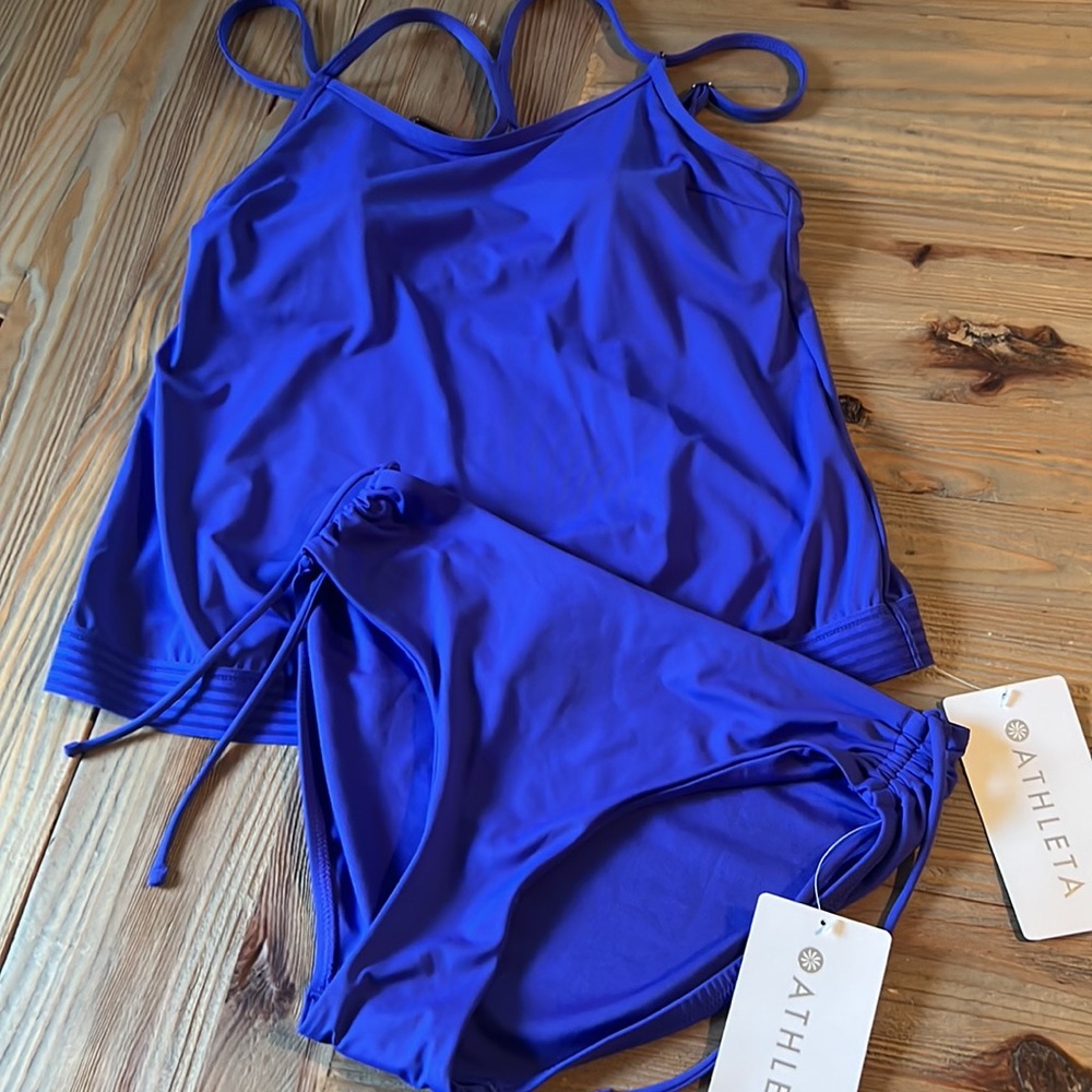 Athleta NEW Cross Back Swim Tank & Bikini Bottom Set - Picture 2 of 9